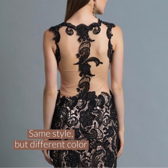 🩶Dave & Johnny Embroidered Illusion Cocktail Dress | Gunmetal Silver | Size 7/8 - Picture 14 of 16